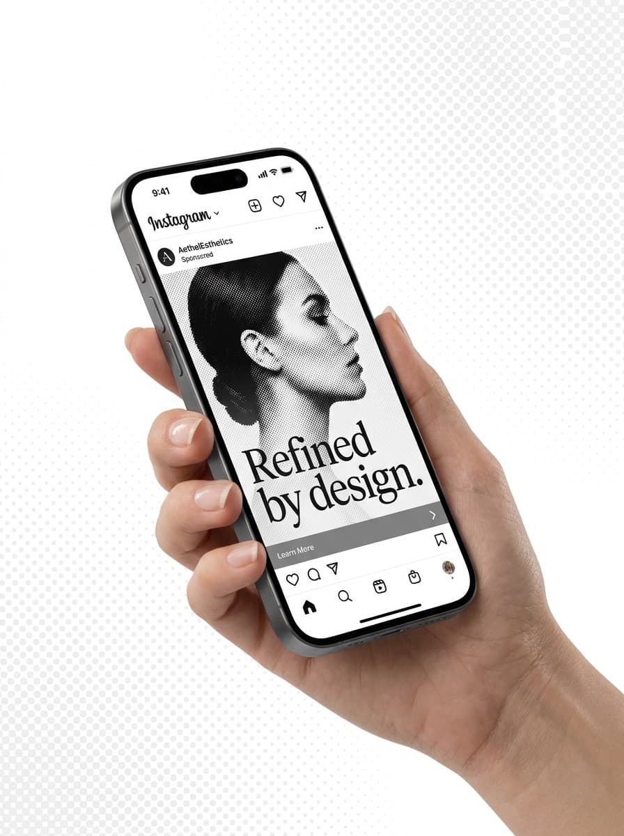 Sponsored Instagram ad creative on a phone